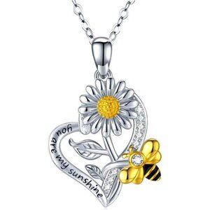 Heart Bee Jewelry Necklace You Are My Sunshine